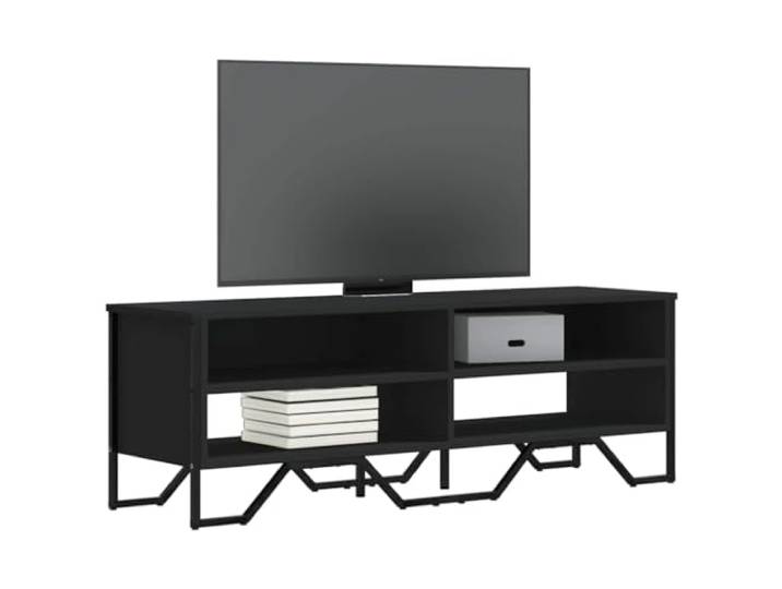 HEFZGDB TV-Schrank Schwarz 122x34x41 cm Holzwerkstoff mit reichlich Stauraum, stabile Oberplatte für Fernseher, langlebiges modernes TV-Möbel für Wohnzimmer