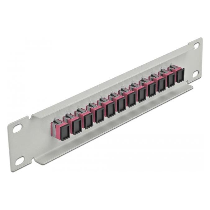 Delock 10? LWL Patchpanel 12 Port SC Simplex violett 1 HE grau (66785)