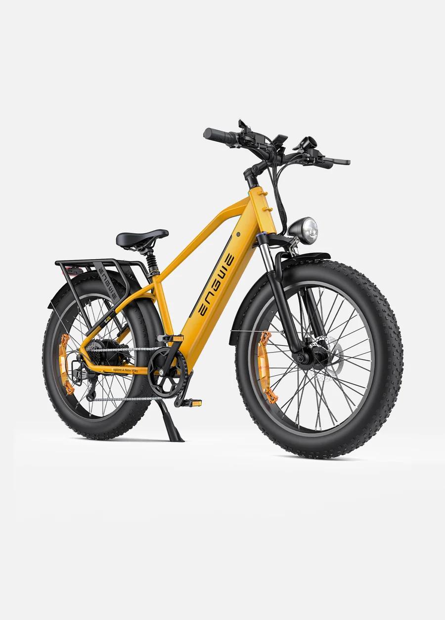 ENGWE E26 High-Step E-Bike 250 W, 48 V 16 Ah Akku, 768 Wh, 140 km Reichweite, 26 x 4,0 Zoll Fat Tires, Vollfederung, hydraulische Scheibenbrem,Gelb