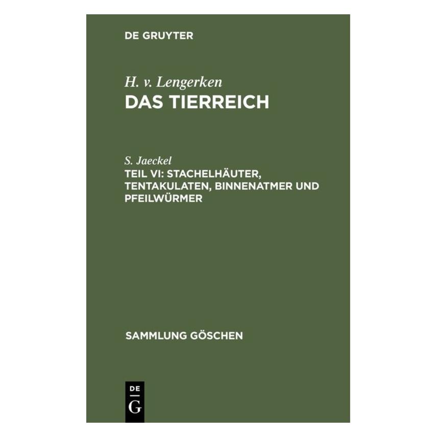 De Gruyter SG 441 JAECKEL/STACHELHAEUT (Deutsch, Hardcover, S Jaeckel) (67765145)