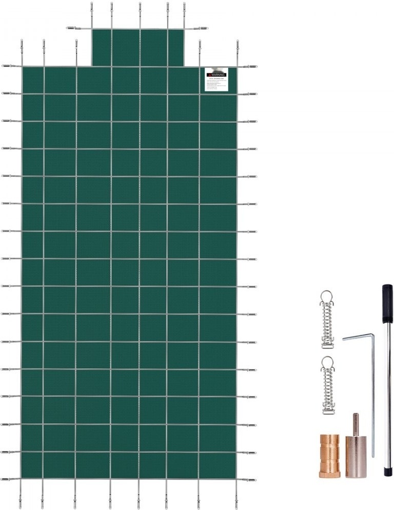 Rechteckige Sicherheits-Poolabdeckung - Grüner Stufenabschnitt - 4 x 8 Fuß - Winter Outdoor-Schutz