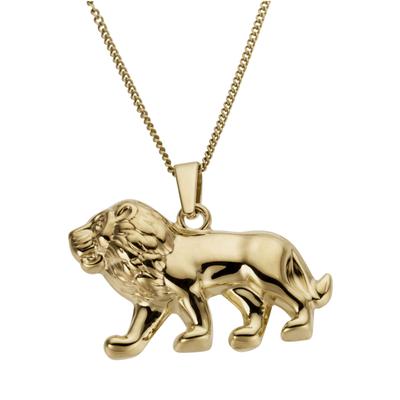Kettenanhänger FIRETTI "Schmuck Geschenk Gold 333 Halsschmuck Anhänger für Halskette Löwe" Gr. M, gold (gelbgoldfarben), Schmuckanhänger, Damen, M, Gelbgold 333, 1,6 g, Kettenanhänger