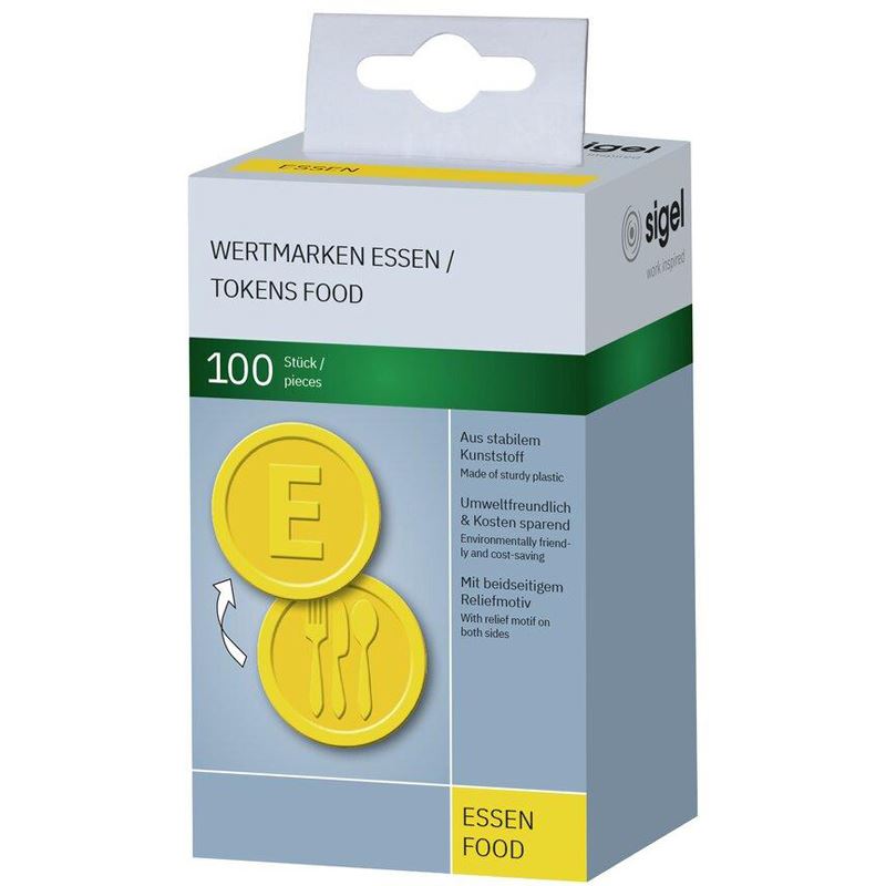SIGEL Wertchips Essen gelb, 100 St.