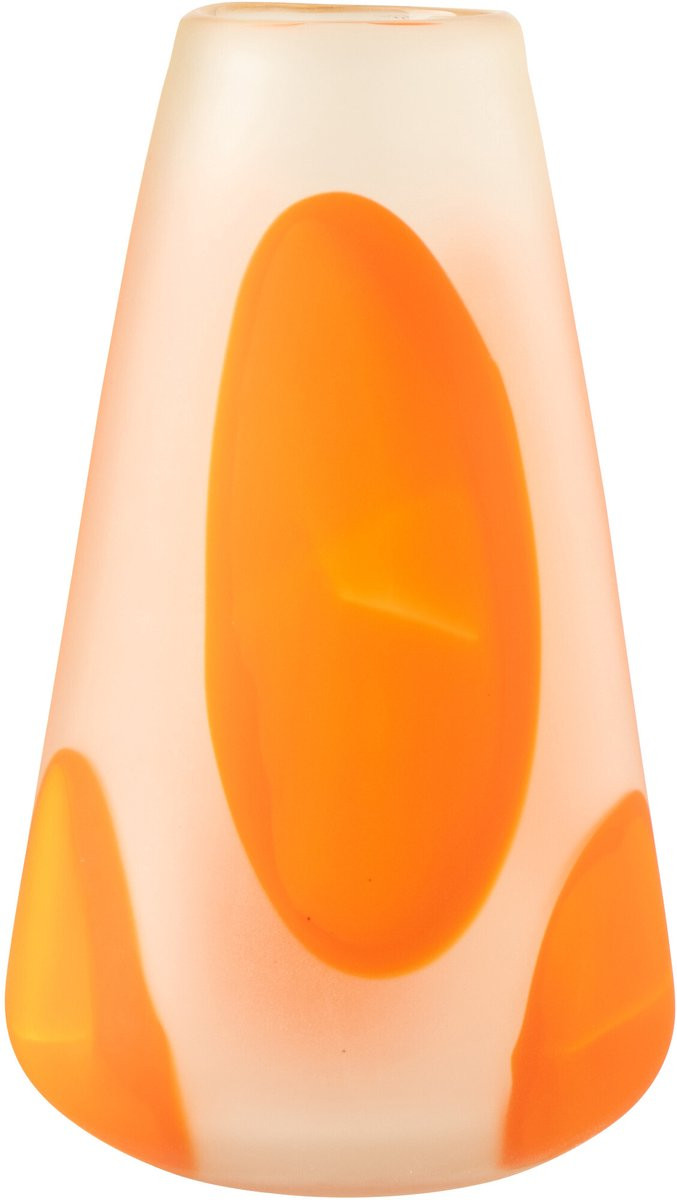 J-Line Windlicht Stippen Oranje Glas Large