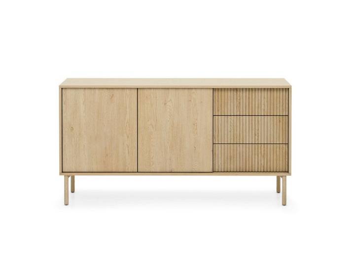 Compleo Kommode scandi design 153 cm breit, Klassisch Kommode, 3 Schubladen, TV-Kommode