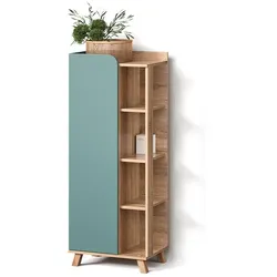 MIDISCHRANK Marano Blau-Grau 50 x 128 cm mit Tür und offenen Fächern