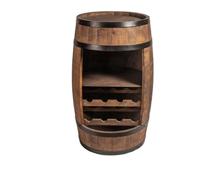 Creative Cooper Weinregal Weinkeller Mini Bar Schnapsschrank Weinfass Weinbar Weinbar 80 cm hoch Retro Bar Deko Fassmöbel (Wenge)