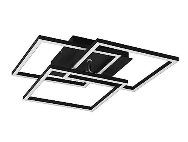 Reality Leuchten LED Deckenleuchte Mobile R62883132, Metall Schwarz matt, inkl. 27 Watt LED, Fernbedienung, Dimmer, Farbwechsel, Nachtlicht