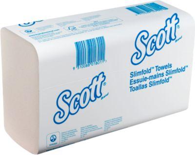 Scott® Handtücher Slimfold 5856, 1-lagig, 16 Pakete a 110 Falthandtücher, weiß