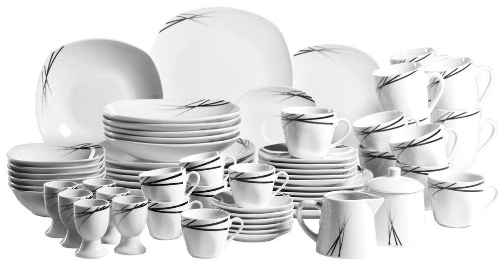 Linea Nera 62-delige porseleinen serviesset, wit
