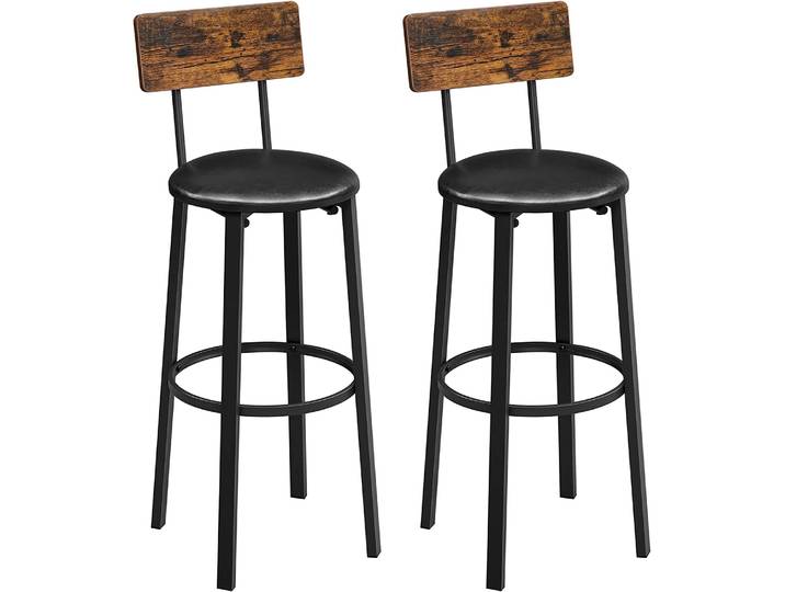 Barhocker-Set 2er Vintage-Braun PU-Leder