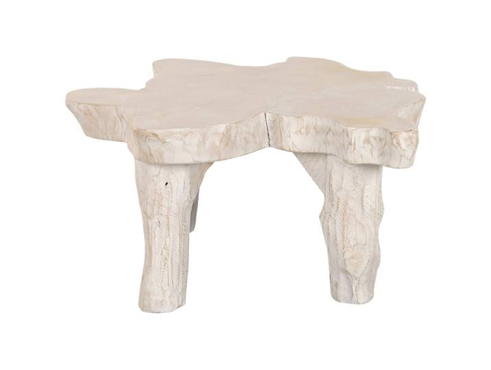 Table basse en teck racine de teck blanc 88x88x46 cm