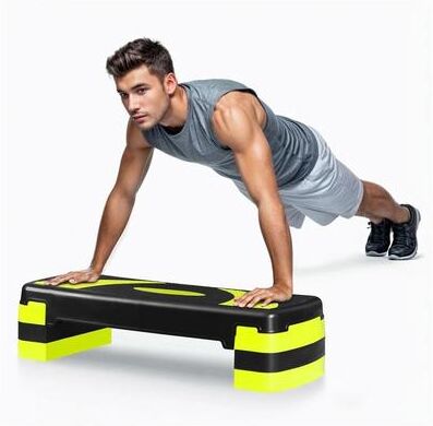 Multicon Wholesale Hub Adjust Exercise Stepper For Home Gym, Fitness Aerobic Step With Yellow Risers Adjust Exercise Stepper For Home Gym, Fitness Aerobic Step With Yellow Risers