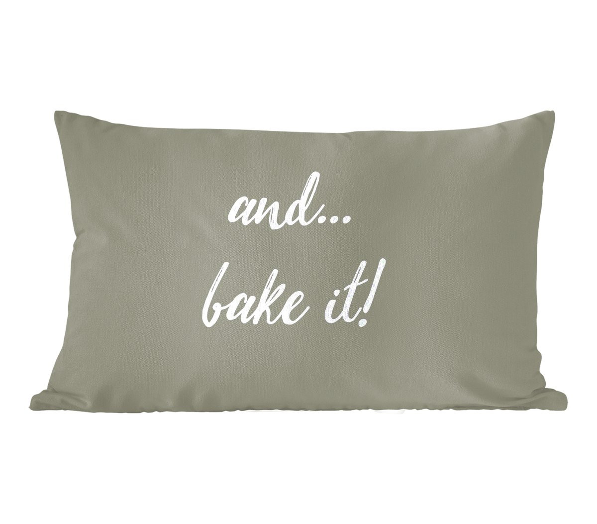 PillowMonkey Sierenkussen met Quote And bake it! - 60 x 40 cm