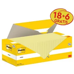 Post-it Notes 18+6 Vorteilspack Haftnotizblöcke »Notes« 76 x 76 mm gelb
