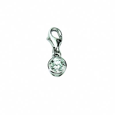 Charm-Einhänger ADELIA´S "Charm Anhänger Zarge 925 Silber mit Zirkonia", silber, Charms, Damen, Silber 925 (Sterlingsilber), Silberanhänger Zarge
