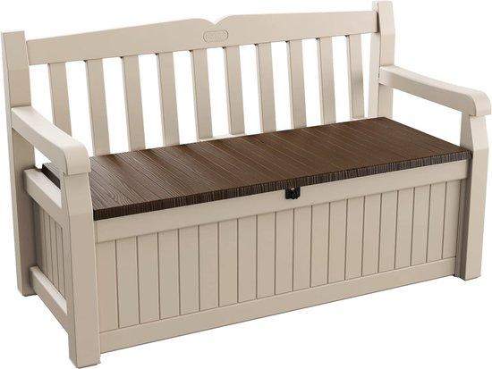 Famanu Sitzbank mit integrierter Aufbewahrung - braun/beige, 140 x 60 x 84 cm, 265 l