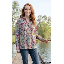 Modal-Bluse in Druck petrol in Größe 40 von DW-Shop, Petrol, 40