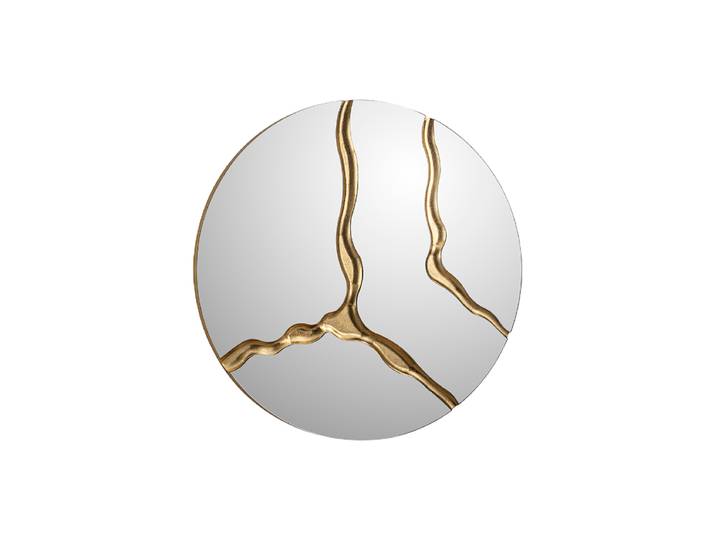 Runder Design Wandspiegel „Surcus“ Gold Schuller