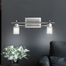 Wandleuchte Wandlampe Spotleuchte Flurleuchte Schlafzimmer, 2 flammig Spots beweglich, Chrom Glas klar Stahl, 2x LED 5W 450Lm 3000K, B 40cm