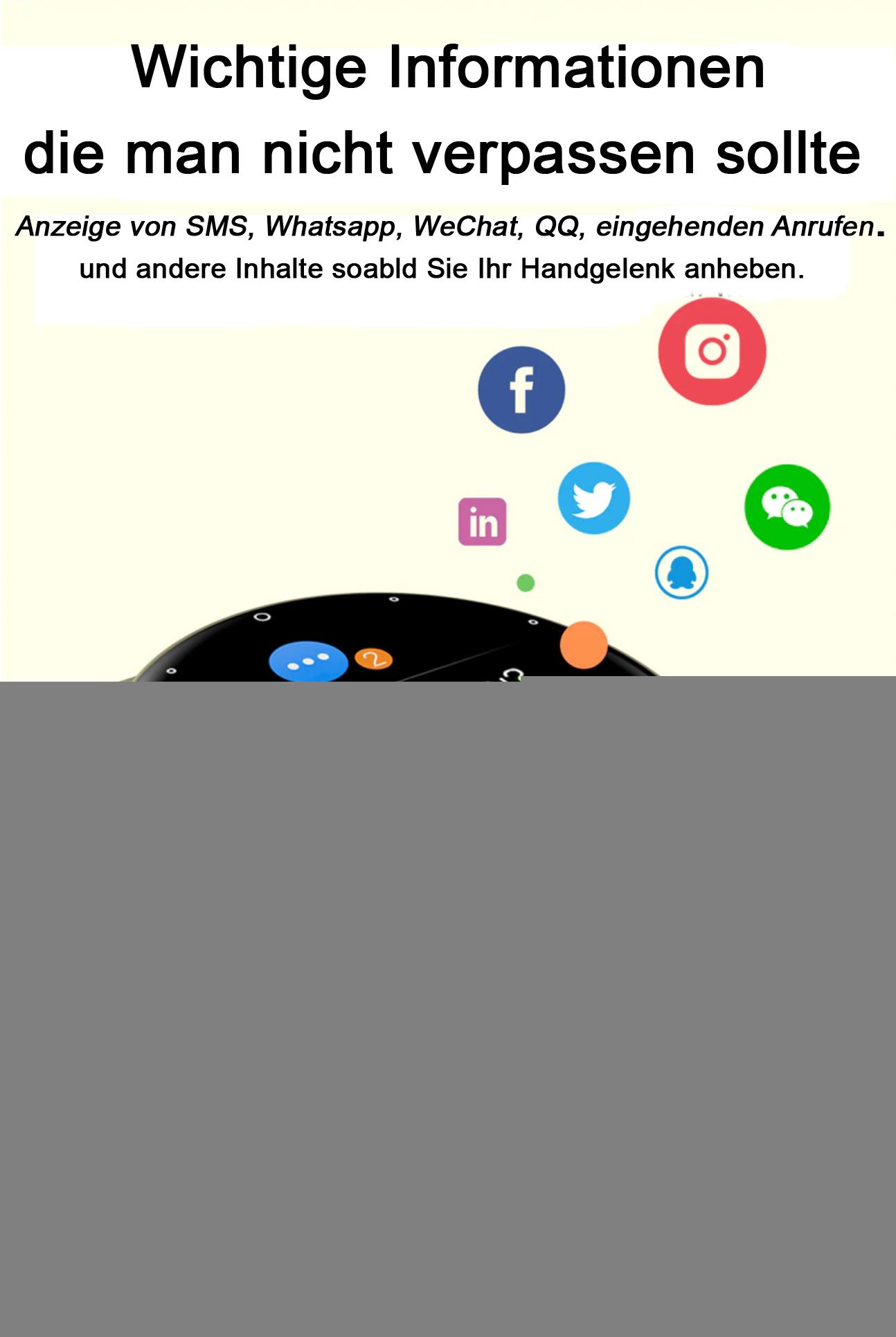 TPFNet Smart Watch / Fitness Tracker IP67 - Android & IOS - Schwarz