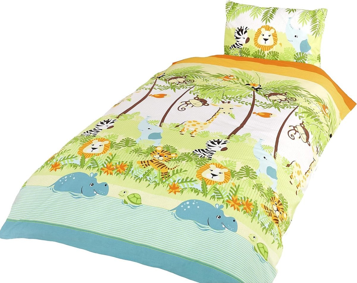 Dekbedovertrek Set Jungle Dierenprint Polycotton Eenpersoons