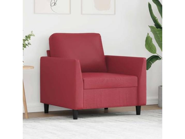 HEFZGDB Sessel Weinrot 60 cm Kunstleder Moderner Hingucker mit Langlebigem Kunstleder Robustem Metallgestell und Dicker Polsterung für Bequemes Sitzen im Wohnbereich