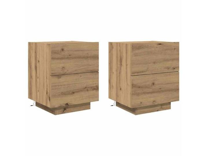 NOUVEAU Cabinet de chambre - Cabinet de chevet - (Lot de 2) - table de lit - Chêne artisanal - 45x40x55cm 23181