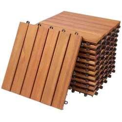 Casaria Deuba 11x Holzfliesen Stecksystem