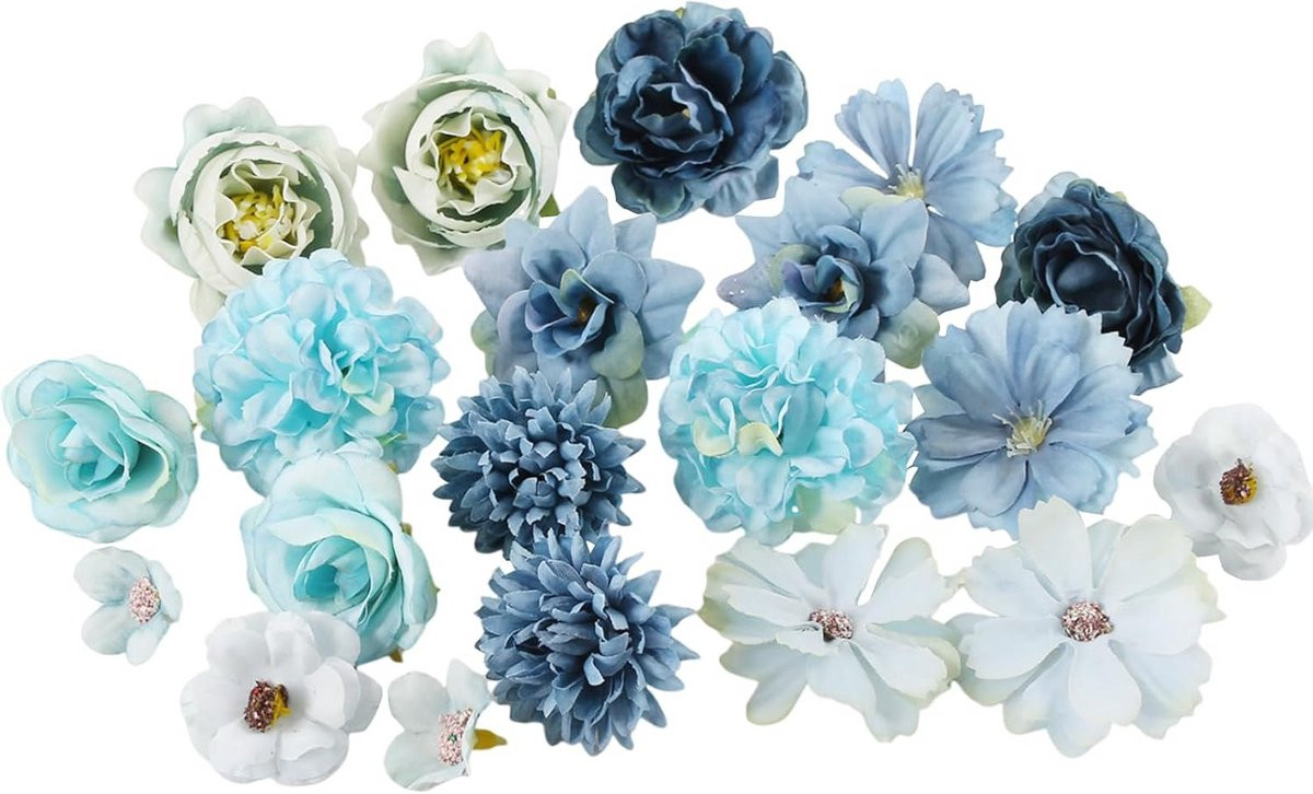 20x Zijde Kunstbloemen Mini Bloemkoppen voor DIY Knutselen, Haaraccessoires en Decoratie