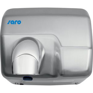 Saro Händetrockner Fabian, 298-1012, Warmluft, silber, Infrarotsensor, vollautomatisch, 2500 Watt, aus Edelstahl