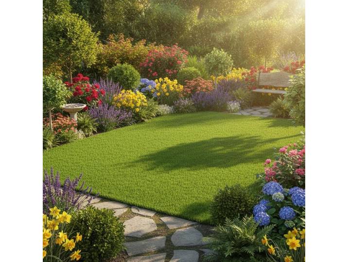 Gazon artificiel 1x5 m 40 mm pour jardin, terrasse, balcon, durable, robuste, montage facile