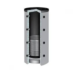 500 Liter Pufferspeicher 90° PR-500, 1 Wärmetauscher 120mm Isolierung Heizungsspeicher
