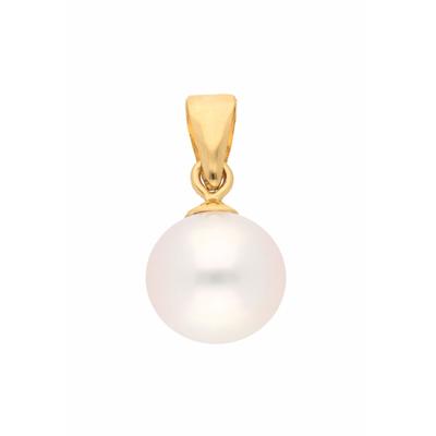 Kettenanhänger ADELIA´S "Perlenanhänger 585 Gold ( 14K )", weiß (gold), Schmuckanhänger, Damen, Gold, Kettenanhänger, Goldanhänger Perle