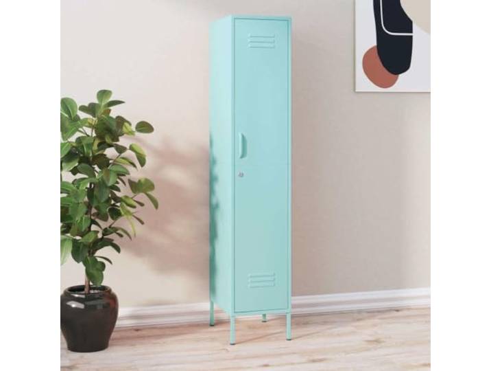 HPUYRFG Schließfachschrank Minzgrün 35x46x180 cm Stahl mit Schlössern und 4 Stahl, höhenverstellbare Stellfüße, Schlösser, 4 Einlegeböden, modernes Design, pflegeleichte Oberfläche