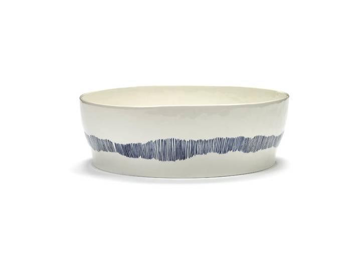 Serax Saladier Ottolenghi Feast Ø27,5 cm White stripes-blue