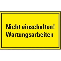Schild I Warnschild Nicht einschalten! Wartungsarbeiten, Magnetfolie, 300x200mm