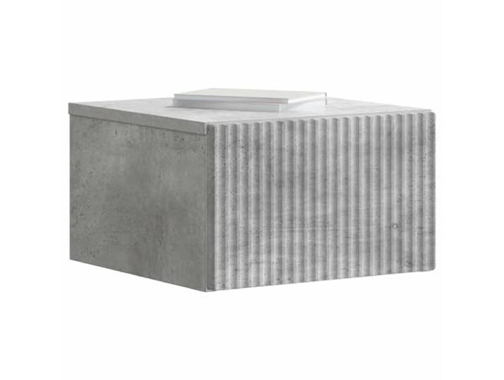 KTHLBRH Nachttisch zur Wandmontage, 2 Schubladen, Betongrau, 33 x 34,5 x 20 Holztechnik, Wandmontage, platzsparend, vielseitig einsetzbar für Wohnzimmer oder Flur