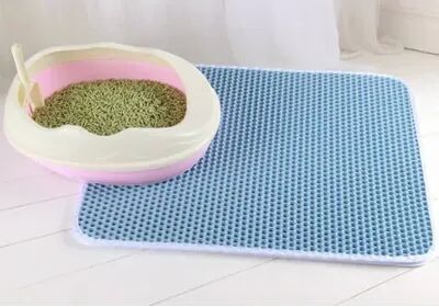 Quick Pick Pro PawClean Cat Litter Mat Double Layer Waterproof Litter Trapping Mat For Clean Floors blue 40x50cm