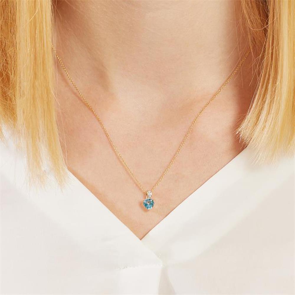 Unique 585er Gold-Kette Topas 4 Diamanten 0,0253 ct. gold