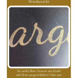 Kaffeetasse mit Untertasse Jasper 200 ml mit Text in Goldfarbe 6er Set - Schwarz