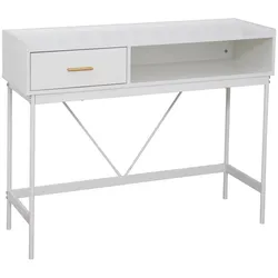SVITA VALEO Konsolentisch schmal mit Ablage Standregal Flurtisch mit Schublade Weiß