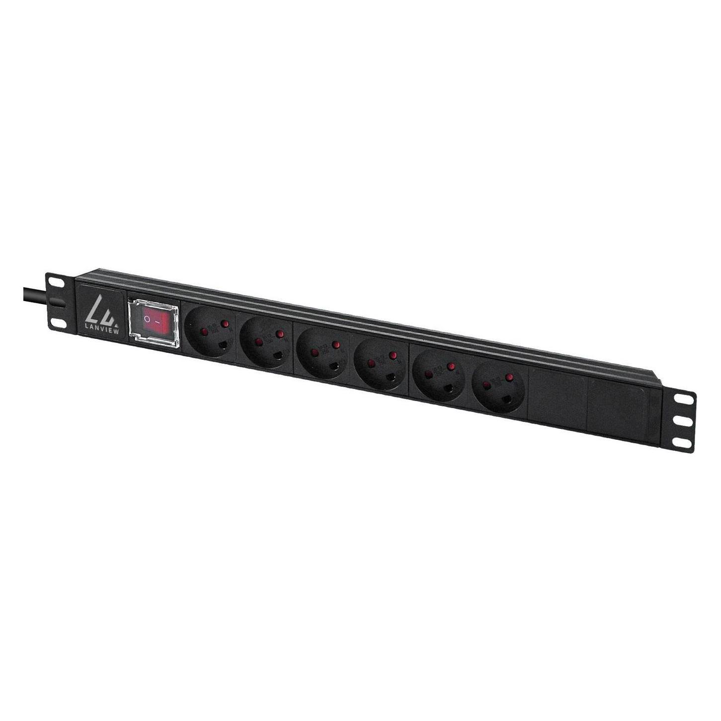 Lanview Rack-Montage-Steckdosenleiste (LVR-3MDK-SW-DK6)
