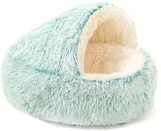 Uplifted Goods 2 In 1 Plush Round Pet Bed And Sleep Bag green 20 In X 20 In