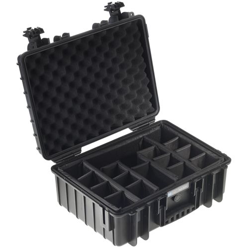 B&W Outdoor Case Type 5000 schwarz mit Facheinteilung