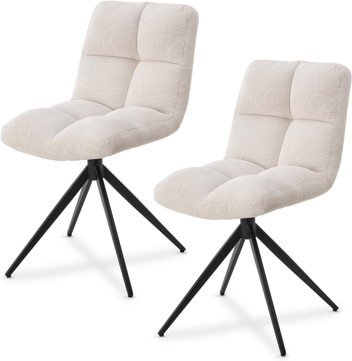 Set van 2 moderne draaistoelen voor de eetkamer of woonkamer