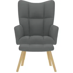 vidaXL Relaxsessel mit Hocker Dunkelgrau Stoff