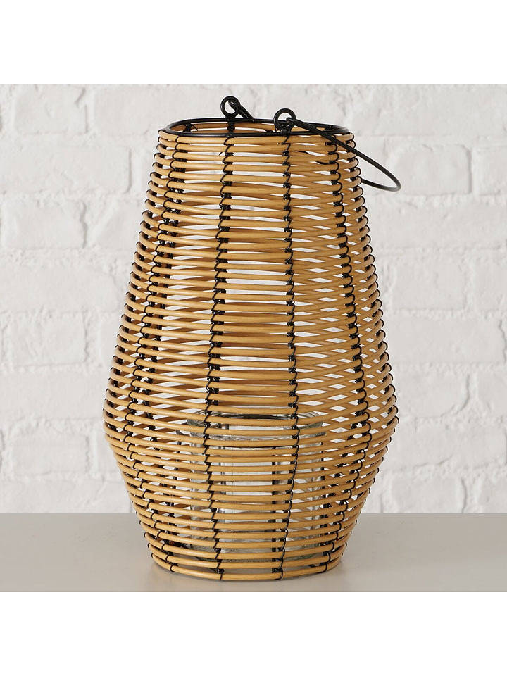 Boltze Windlicht "Arvid" in Beige/ Schwarz - (H)33 x Ø 21 cm - onesize
