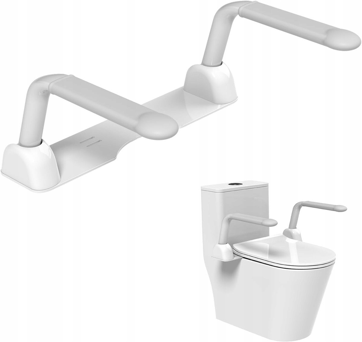 Opvouwbare toiletverhoger met handgrepen in wit