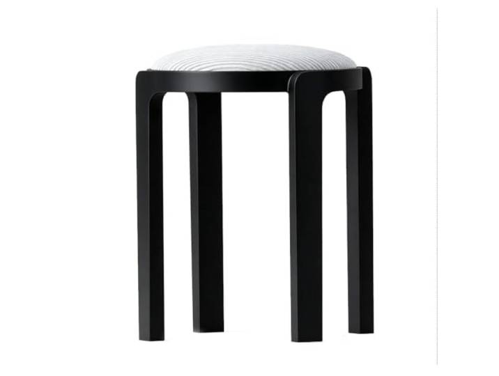 YDHFCD Stapelbarer Hocker mit gepolsterter Sitzfläche aus Massivholz Stapelbarer Holz-Hocker, gepolsterter runder Sitz, platzsparend, vielseitig.(Style 2)